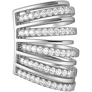 Kokoma Multi-Layered CZ Ear Cuff for Women Cubic Zirconia Huggie Hoop Non-Piercing Cartilage Tragus Clip On Earrings Fashion