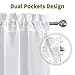 NICETOWN Sheer White Curtains for Bedroom - Rod Pocket Faux Linen Texture Sheer Voile Window Curtain Panel for Kitchen (White, 2-Pack, W55 x L45)