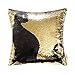 Ashler Halloween Set of 2 Magic Reversible Sequin Mermaid Throw Pillow Covers Spider and Cat for Haunted House Decoration 18 x 18 Inches 45 cm x 45 cm