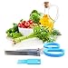 Herb Scissors - with Kitchen Gadgets Retail Package - Multipurpose Kitchen Shears - 5 Extremely Sharp Stainless Steel Blades - Handy Cleaning Comb - Multi Blade - Time-Saving - Chop Herbs