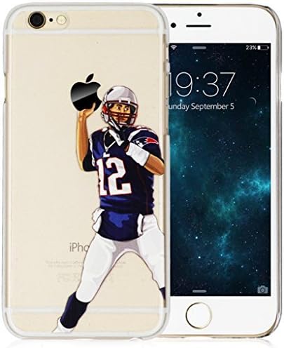 iPhone 6/6s Case, Elite_Cases Ultra Slim Transparent [NFL Player] Hard Case Cover for Apple iPhone 6 / iPhone 6s (4.7) &amp; Elite Cases Carrying Pouch - (Brady the Goat)