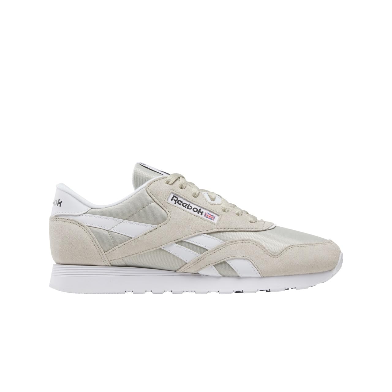 Reebok Men's Classic Nylon Sneaker, Sport Beige/Sport Beige/White, 5 Image Reebok Men's Classic Nylon Sneaker, Sport Beige/Sport Beige/White, 5 Image