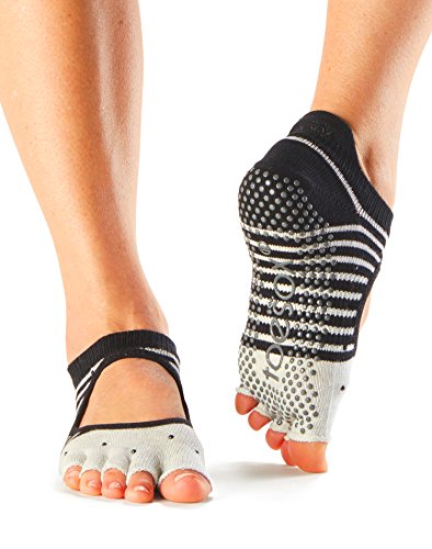 ToeSox Women's Bellarina Half Toe Grip Socks (Shimmy) Medium