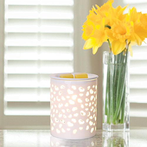 image for COOSA Ceramic Heart-shaped Pattern Oil Warmer Electric Incense Wax Tar