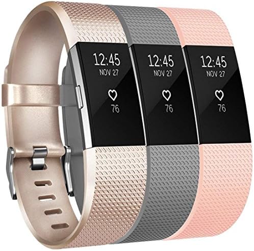 Yandu Replacement for Fitbit Charge 2 Strap (3 Pack), Watchbands Soft Comfortable Accessory Straps for Fitbit Charge 2
