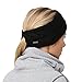 TrailHeads Ponytail Headband | Cable Knit Winter Ear Warmers | Fleece Ear Band for Women - black