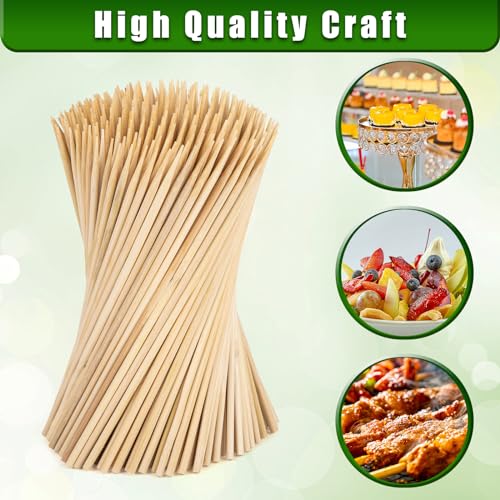 HAKSEN 350PCS Bamboo Sticks for Candy Apple, Candy Apple Sticks Skewers Semi-point Sticks for Caramel Apple Corn Dog Cake Pop Fruit Chocolate Fountain Appetizers
