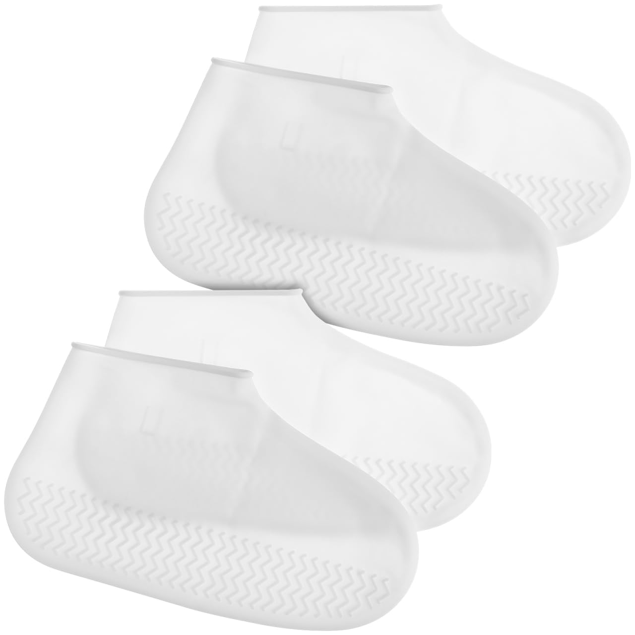 Photo 1 of 2 Pairs Waterproof Silicone Shoe Covers Non-Slip Reusable Overshoes for Outdoor Use Boot Protectors for Men and Women Size L (11.41 X 6.49 Inches)