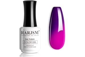 RARJSM Color Changing Gel Nail Polish 15ML Dark Purple to Bright Purple Mood Temperature Change Gel Polish Soak off UV Thermal Gel Nail Polish for Nail Art Manicure DIY Salon at Home