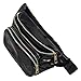 FZGJ Fanny Pack-PU Waterproof Rave Festival Hologram Travel Waist Bag (Black-02)