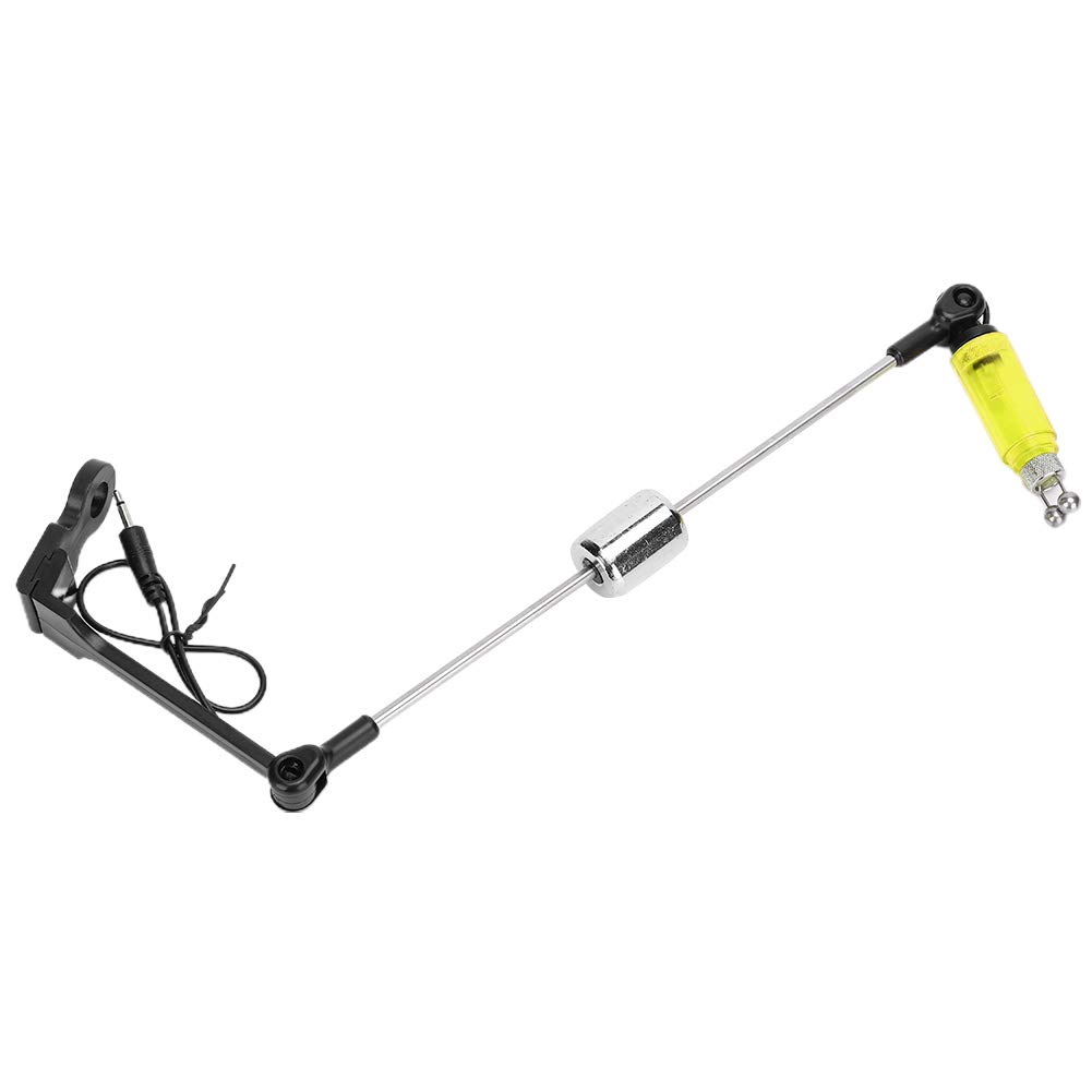 Alomejor Fishing Bite Alarm Swingers Tackle Bite Indicator Alarms Carp Bobbins Drop Off Swingers Alarms Accessory with Light(Yellow)