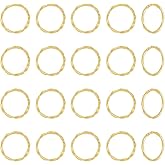 UNICRAFTALE 50pcs 22mm Alloy Linking Rings Tibetan Style Circle Frames Linking Antique Golden O Pattern Connectors Links for DIY Necklaces Dangle Earring Jewelry Making