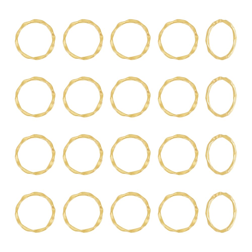 UNICRAFTALE 50pcs 22mm Alloy Linking Rings Tibetan Style Circle Frames Linking Antique Golden O Pattern Connectors Links for DIY Necklaces Dangle Earring Jewelry Making