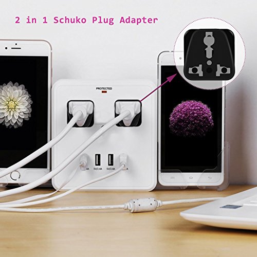 European adapter,UROPHYLLA Travel Adapter 3 Pack European Power Adapter Schuko Plug Adapter,Universal Plug Adapter for Germany,France,Denmark,Iceland,Netherlands,Finland,Russia,Greece,Sweden,Spain etc