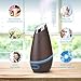 SmartMist Aromatherapy Essential Oil Diffuser - Modern Wood Finish, Auto Shut-off, LED Lights, 3 Mist Settings for Aroma - Ultrasonic Cool Air Purifier Humidifier for Room