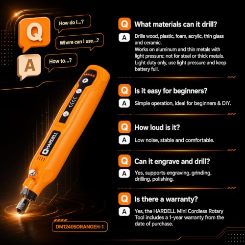HARDELL Mini Cordless Rotary Tool, 5-Speed and USB Charging Rotary Tool Kit with 69 Accessories, Multi-Purpose 3.7V Power Rotary Tool for Sanding, Polishing, Drilling, Etching, Engraving, DIY Crafts
