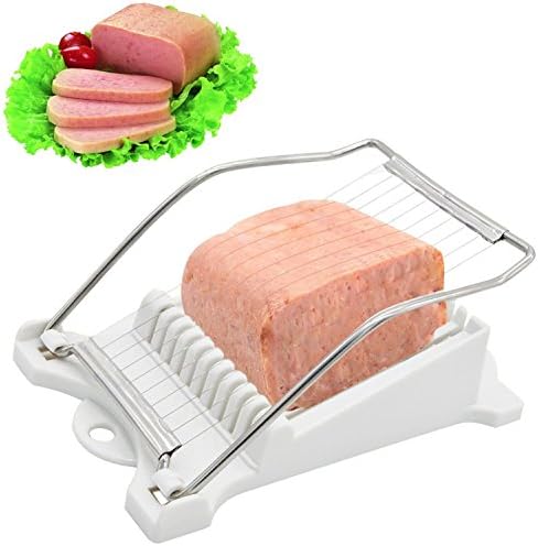 Luncheon Meat Slicer,NEEDOON,Design for Cheese,Boiled Egg,Fruit,Food Cutter Canned Meat Slicer with 10 Cutting Wire in Stainless Steel.