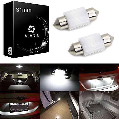 Alvdis (2) New Ceramic Design Pure White Canbus Error Free 1.25" 31mm Festoon DE3175 DE3021 DE3022 3175 LED Bulbs For Interior Dome Map Lights, Door Courtesy Trunk Lights, Also License Plate Lights
