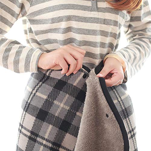 Julvie Winter Sherpa Wearable Throw Blanket Shawl Scarf,Oversized Fleece Plush Blanket Poncho Cape Shawl Coat, Plaid TV Sofa Couch Cozy WarmBlanket