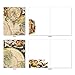 The Best Card Company - 10 Assorted Blank All Occasions Notecards Box Set 4 x 5.12 Inch w/Envelopes Vintage Art Map for Men, Women, Variety Pack (10 Designs, 1 Each) - Topographics M2341OCB
