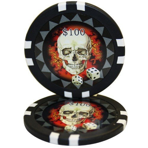 MRC 50 $100 Skull Casino Clay Composite 13.5 Gram Poker Chips
