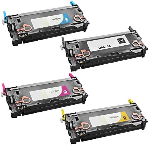 Office Bee Remanufactured 1Set HP Q6470A Q7581A Q7582A Q7583A Toner Cartridge for HP Color LaserJet 3800 3800N 3800DN, Page Yield for 6000 pages - Black Cyan Yellow Magenta