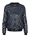 HaoDuoYi Womens Sparkle Sequin Sport Bomber Jacket