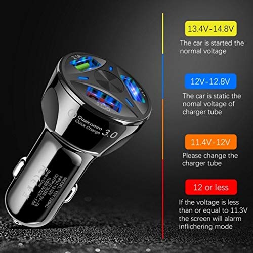 Alishebuy 3 Port USB Car Charger Mobile Phone QC 3.0 Charging Adapter