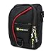 Evecase Compact Camera Case Digital Camera Pouch Carrying Protector Bag with Shoulder Strap - Black/Red