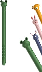 Antetek Case Compatible with Apple Pencil 1st Generation,Cute Cartoon Animal Anti-Fall Silicone Protector Sleeve Grip Skin Cover Holder Pocket Pen Stick Accessories Kit for iPad (Jumping Frog)