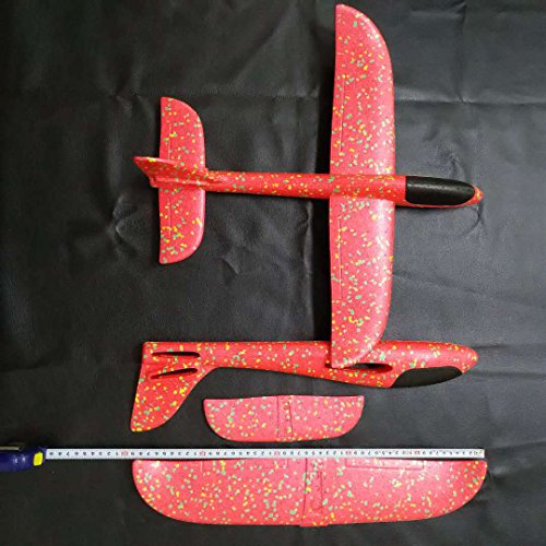 Throwing Glider Aircraft - Flying Toys Throwing Foam Airplane Inertia Glider Hand Launch Model Airplane Outdoor Sports Gift Free Flight Toy for Kids, Children, Boy, Girl (Red)