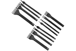 4Pcs Prong Hole Punch Tool Set, Leather Chisels Kit for Lacing Stitching Holes Punching, Enduring Use