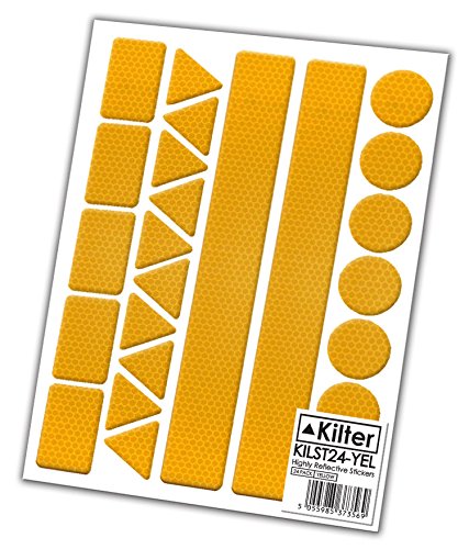 Kilter Highly Reflective Safety Stickers - 2 x 24 Pack - Amber