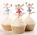Yunko 48 Fairy Girls Dancers Fun Cupcake Decorative Toppers Cupcake Decorating Tools for Birthday Party