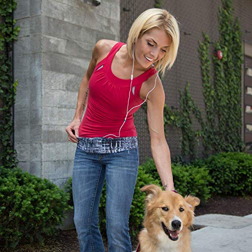 BANDI Large Travel and Running Belt, Securely Carry Keys, Phone, Medicine, Money or Food While You Exercise or Travel Within Its Sleek 3 Pocket Design, Size 7.5 Inch by 3.5 Inch Black Hatch One Size