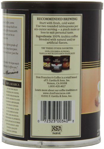 Don Francisco's Hawaiian Hazelnut Coffee, Medium Roast, 12 oz Can - Image 6