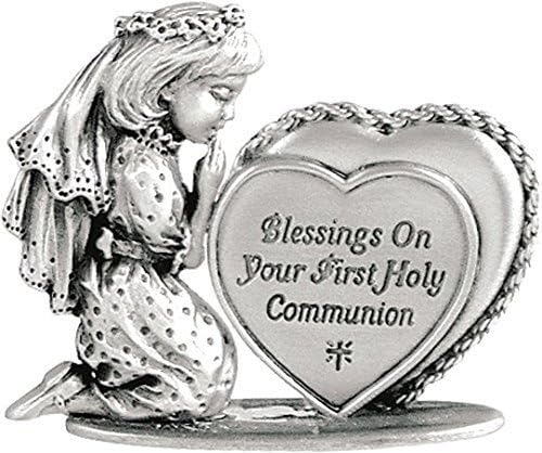 Blessings on Your FIRST HOLY COMMUNION Statue - Kneeling Figurine - 3" Keepsake GIFT Boxed BOY or GIRL Catholic RELIGIOUS (GIRL)
