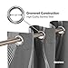 Deconovo Blackout Curtains - Silver Wave Print, Thermal Insulated, Noise Reducing, Privacy Drapes for Bedroom & Living Room (52W x 72L Inch, Dark Grey, 2 Panels)