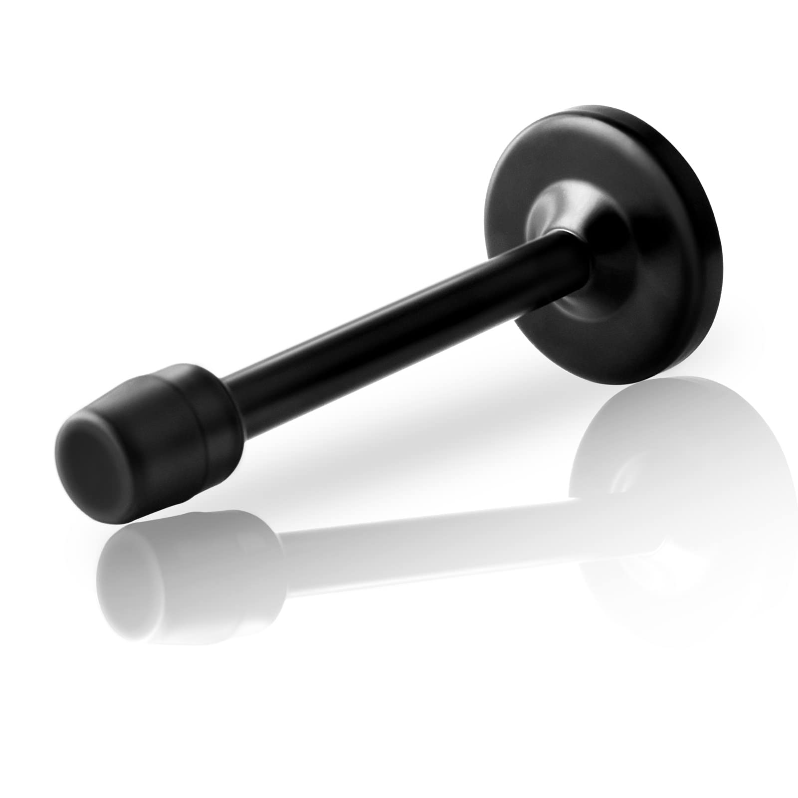 Photo 1 of Door Stopper, 6 Inch(120mm) Door Stop Extra Long Wall Mount Doorstop, Brushed Stainless, Modern Rigid Door Holder Protector Black Long Doorstop with Soft Rubber Bumper