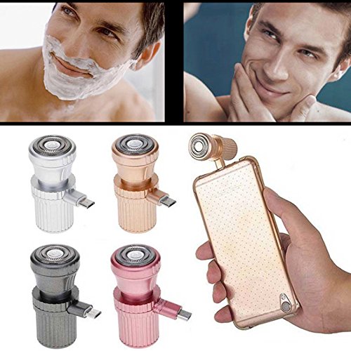 Hanbaili Mobile Phone Razor Portable Man, USB Electric Beard Trimmer, Mini Shaver Micro USB Android Power Supply