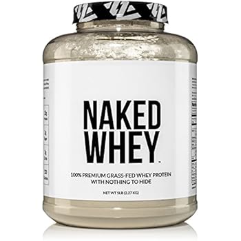 NAKED WHEY 5LB 100% Grass Fed Whey Protein Powder - US Farms, #1 Undenatured, Bulk, Unflavored - GMO, Soy, and Gluten Free - No Preservatives - Stimulate Muscle Growth - Enhance Recovery - 76 Servings