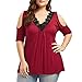 KESEE Clearance Plus Size Shirt ☀ Plus Size Tops, Women's Lace Tops Loose BlouseV-Neck Long Sleeve T-Shirt (XL-5XL)