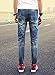MR. R Men's Ripped Slim Fit Tapered Leg Jeans Blue US 27-38