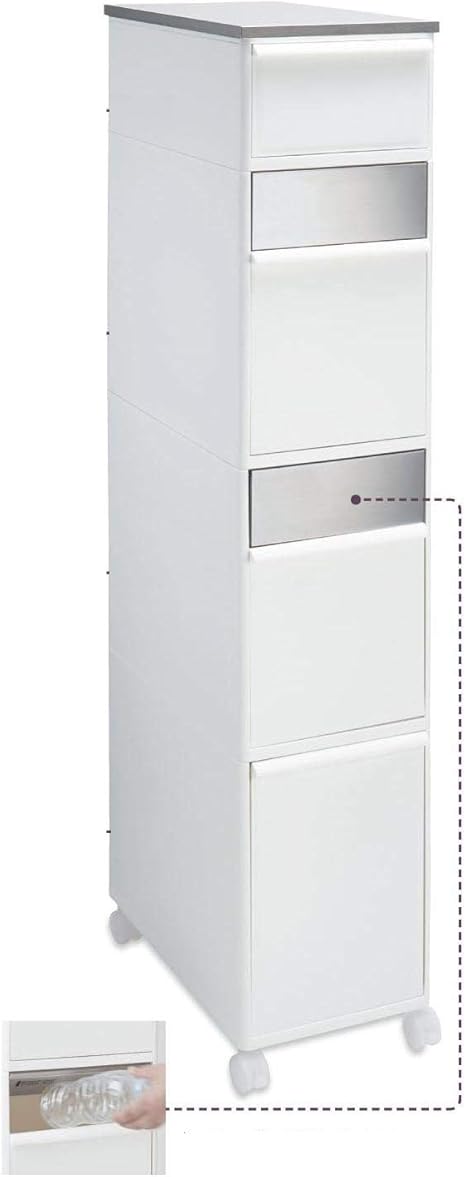 Amazon ベルメゾン ゴミ箱 ふた付き 縦型 分別 ダストボックス ホワイト 4段セット スイング扉 フタ付きゴミ箱 オンライン通販