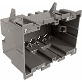 SmarToggle Three Gang Retrofit Wall Box &ndash; Old Work Electrical Box for Stud or No-Stud Mount | 1-1/2" Toggle Depth | Triple Device, Smart Switch, or Outlet PC Wall Box