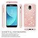 LeYi Samsung Galaxy J3 Orbit case,Galaxy J3 (2018 Release)/Express Prime 3/J3 Star/J3 Achieve/Amp Prime 3 case with Tempered Glass Screen Protector for Women Girls, Glitter Phone case for J3 3rd gen