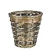 Household Essentials Haven Wicker Waste Basket, Small, Willow and Poplar Basket with Removable Plastic Liner, Handwoven, Decorative, Compact, Great for the Bathroom, Bedroom or Office, Green