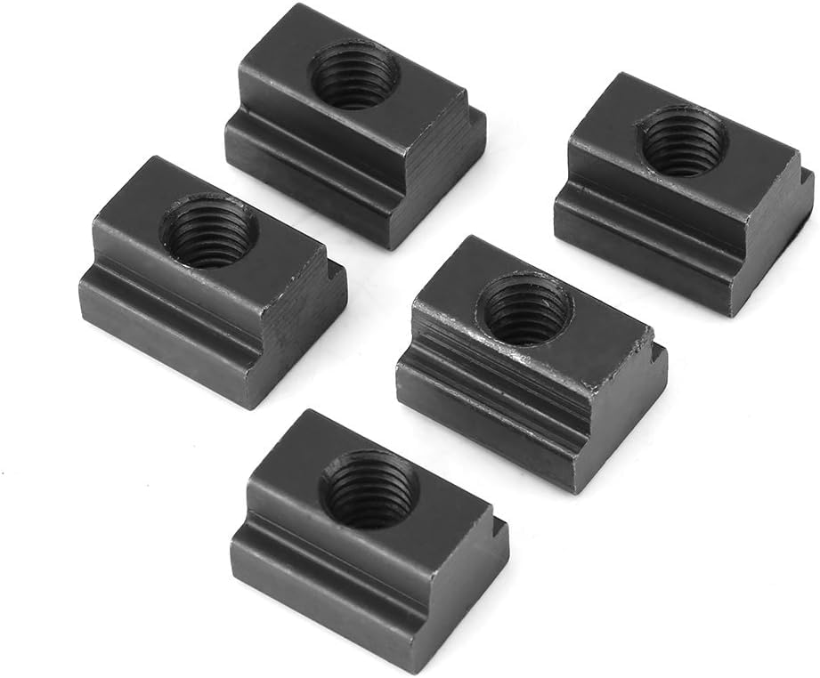 Jadeshay T Slot Nut,M8 5 Pieces T-Slot Nuts T Track Sliding Nuts T-nut Block Nut Threads Fit Into T-Slots in Machine Tool Tables suitable for Aluminum Profile and Woodworking