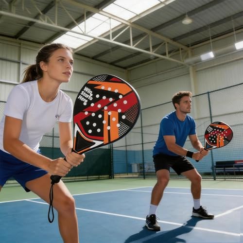 Padel Racket for Beginners and Youth Lightweight Padel Racket 330g ABS Surface Non-slip Grip Adjustable Safety Cord Ideal for Training and Matches