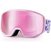 Over-Glasses Ski/Snowboard Goggles for Men Women, Interchangeable Foam | Lightweight snowboard goggles with anti-fog UV400 lens, helmet-compatible frame, soft flexible build for all-day comfort.